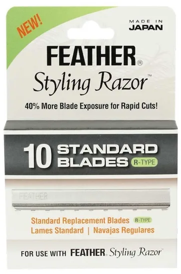 Feather Styling Razor Blade R-Type 10Pk - Professional Barber & Salon Supplies