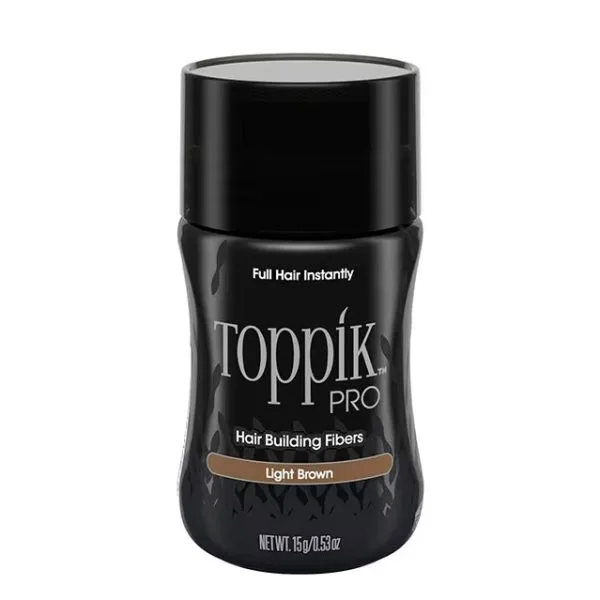 Toppik Pro Hair Building Fibers .53oz/15g - Light Brown - Professional Barber & Salon Supplies