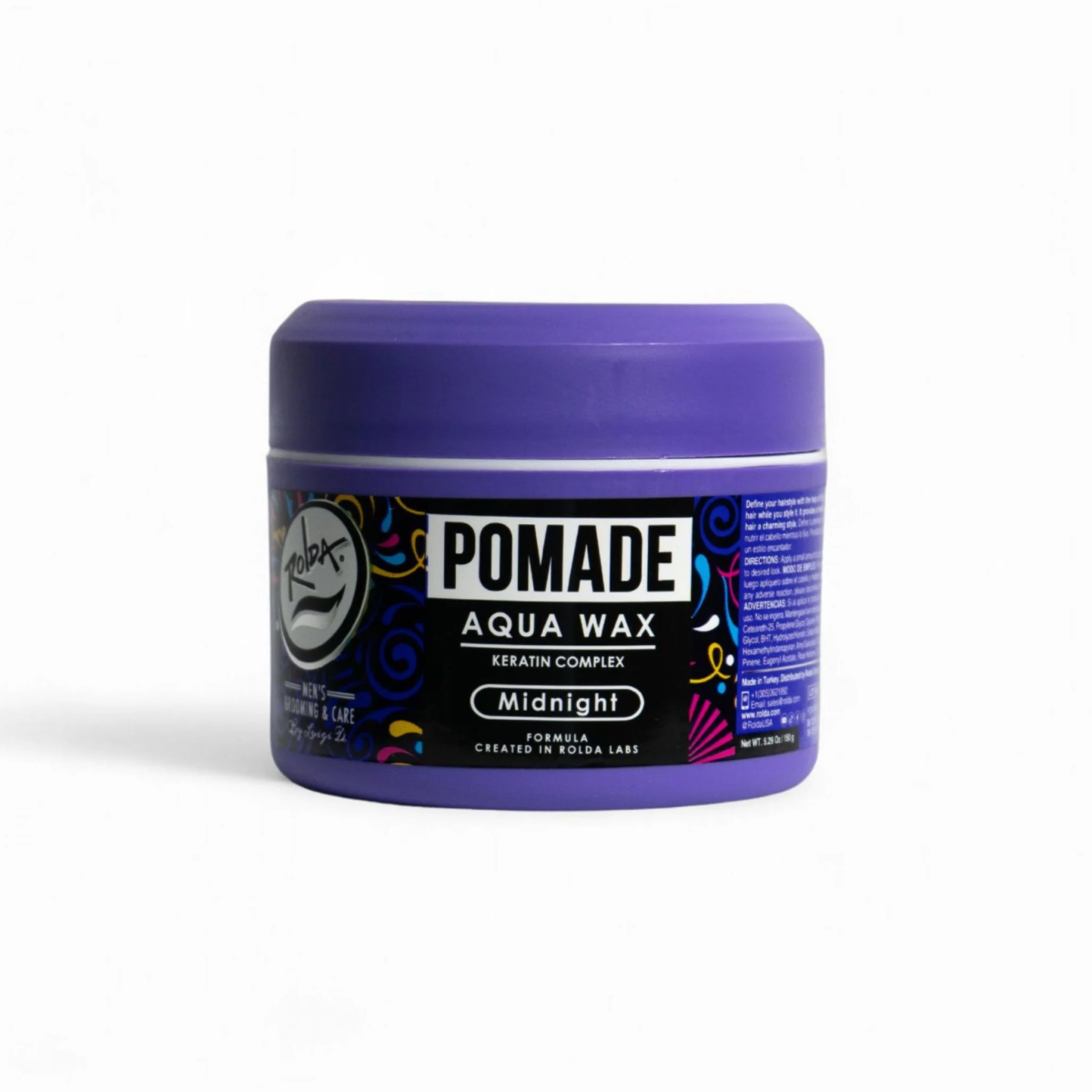 Rolda Midnight Pomade Medium Shine/Medium Hold 5.29oz/150g - Aqua Wax - Image 3