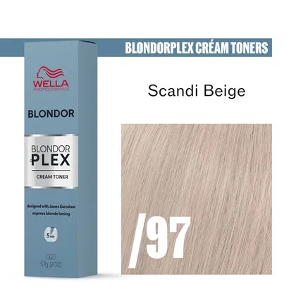 Wella Blondor BlondorPlex Permanent Cream Toner 2oz - 97/Scandi Beige - Professional Barber & Salon Supplies