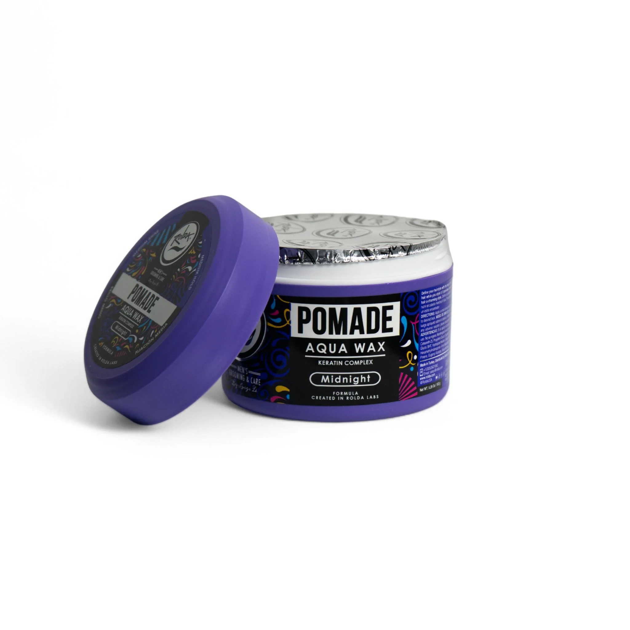 Rolda Midnight Pomade Medium Shine/Medium Hold 5.29oz/150g - Aqua Wax Rolda Midnight Pomade Medium Shine/Medium Hold 5.29oz/150g - Aqua Wax - Image 1