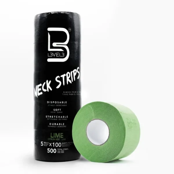 L3vel 3 Roll Neck Strips 5pack - Lime - Professional Barber & Salon Supplies