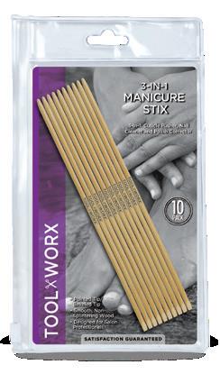 Toolworx 3 in 1 Manicure Stix 6" 10pk
