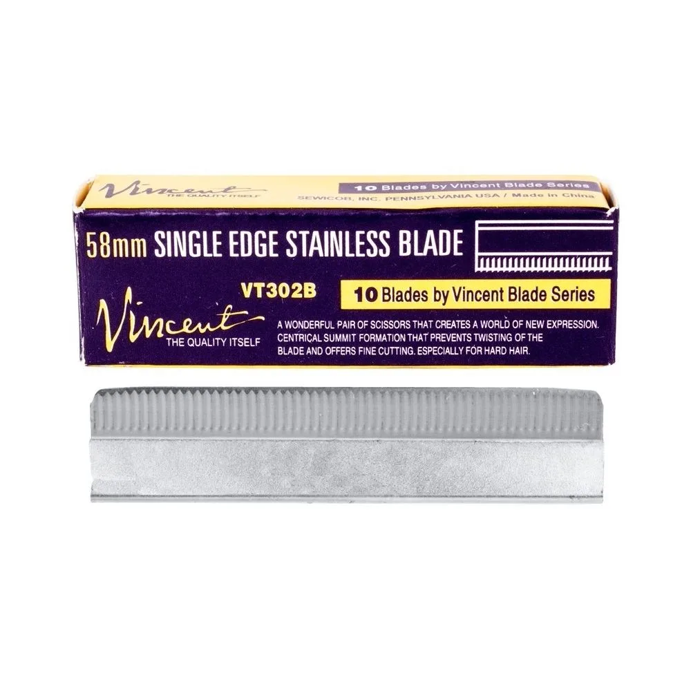 Vincent 58mm Single Edge Razor Blade 10 pk. Vincent 58mm Single Edge Razor Blade 10 pk. - MPN VIN02007 - Wholesale Salon Supply