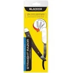 Black Ice Swing Lock Straight Razor Wood Handle Brown