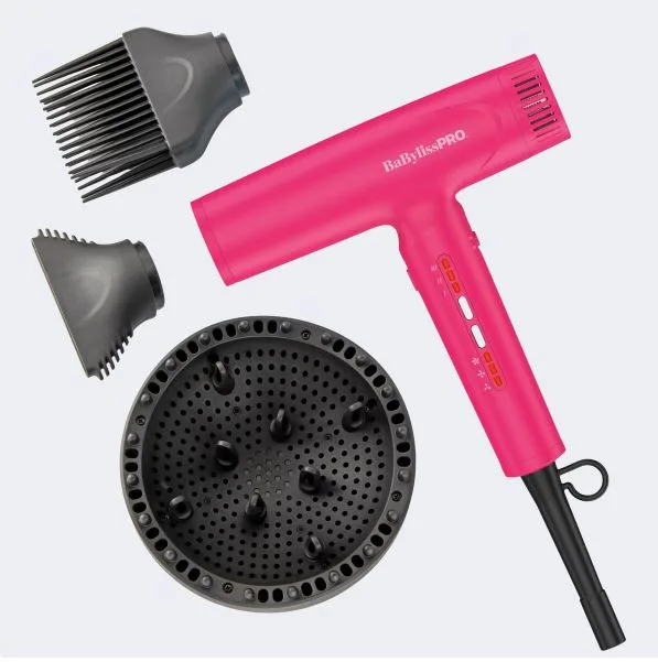 BabylissPro Nano Titanium Nano Light Ionic Dryer Hard Candy/Pink - Professional Barber & Salon Supplies